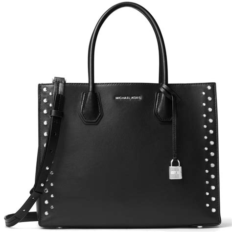 michael kors mercer tote black|mercer leather convertible tote.